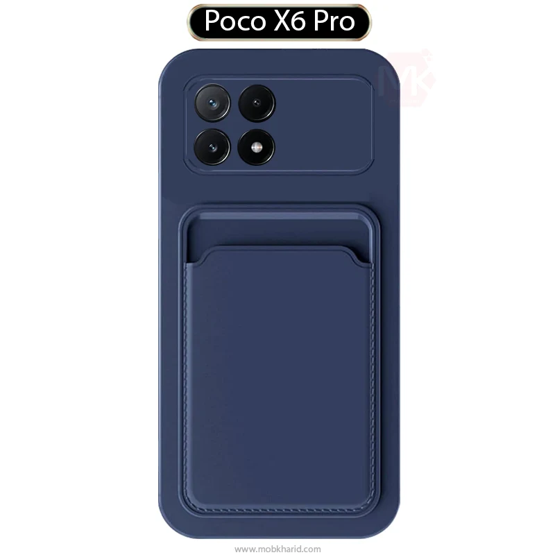 قاب محافظ جاکارتی Silicone Case With Card Slot | Poco X6 Pro