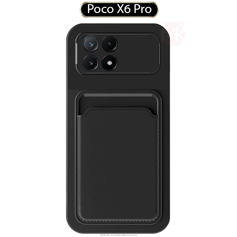 قاب محافظ جاکارتی Silicone Case With Card Slot | Poco X6 Pro