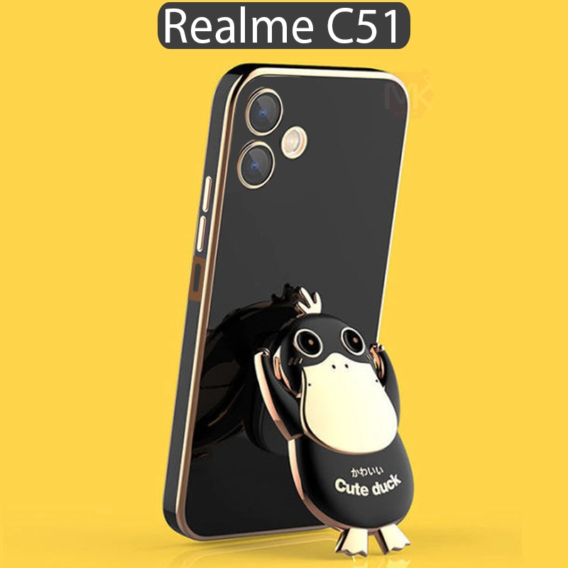 قاب محافظ 3D Cartoon Duck Plating Case | Realme C51