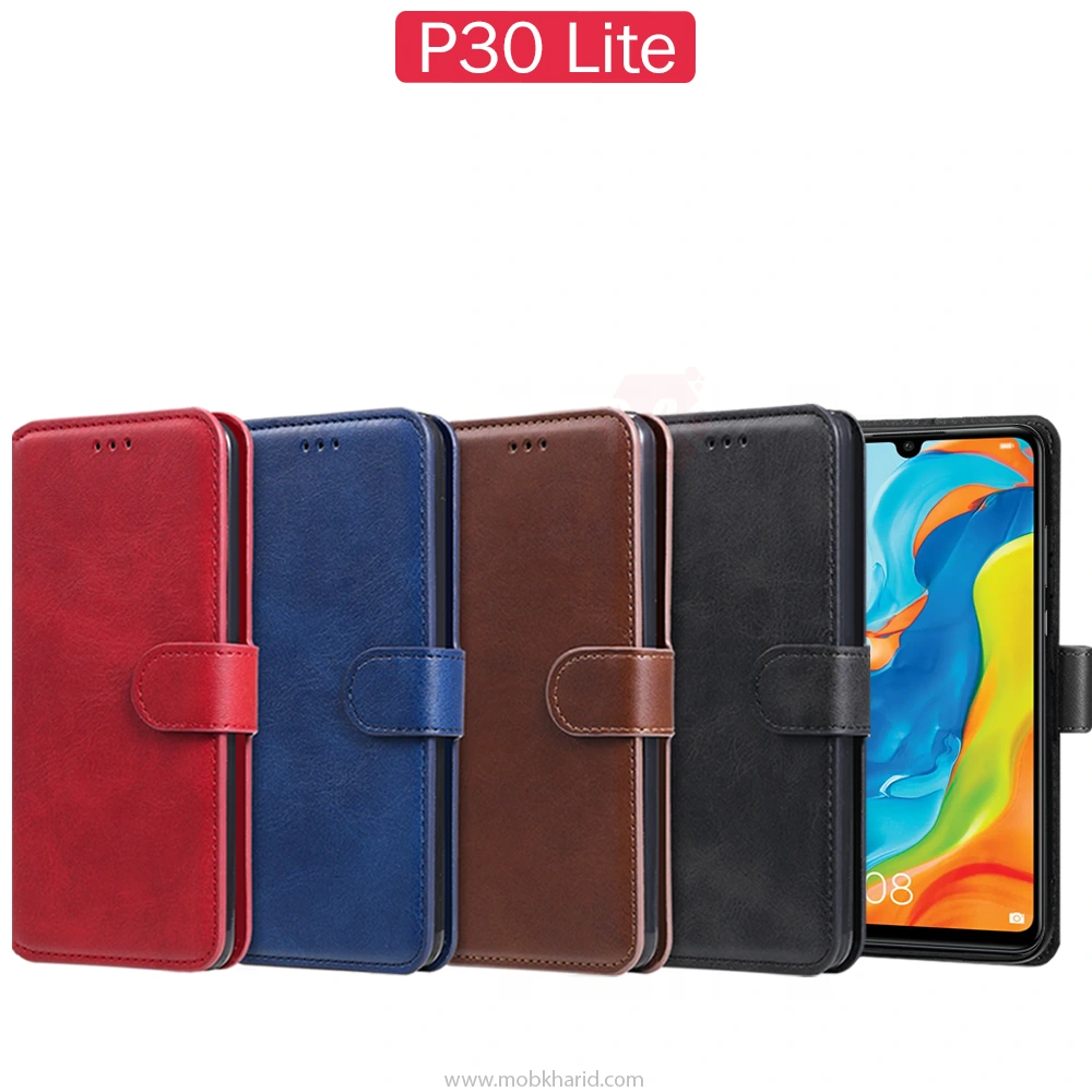 کیف محافظ چرمی Flip Folio Leather Back Case | P30 Lite