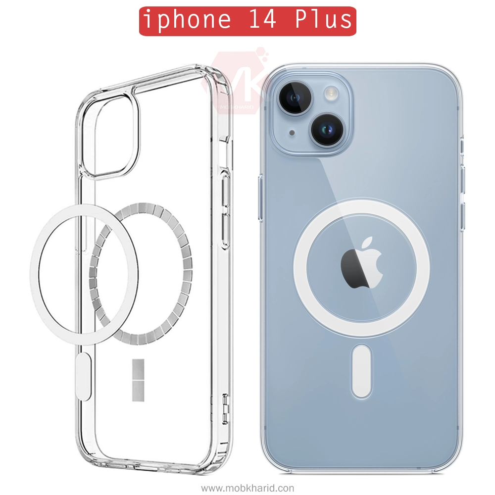 قاب مگ سیف دار Hybrid Clear Magsafe Case | iphone 14 Plus