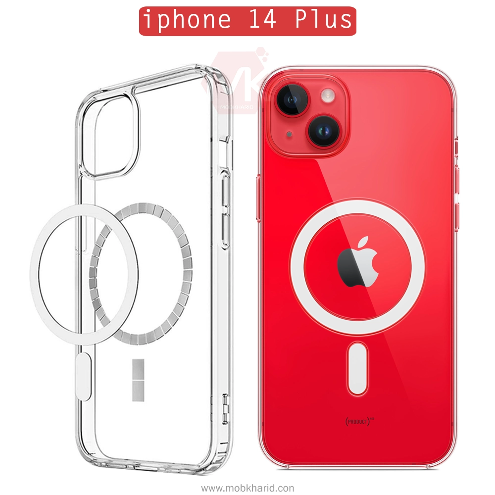 قاب مگ سیف دار Hybrid Clear Magsafe Case | iphone 14 Plus