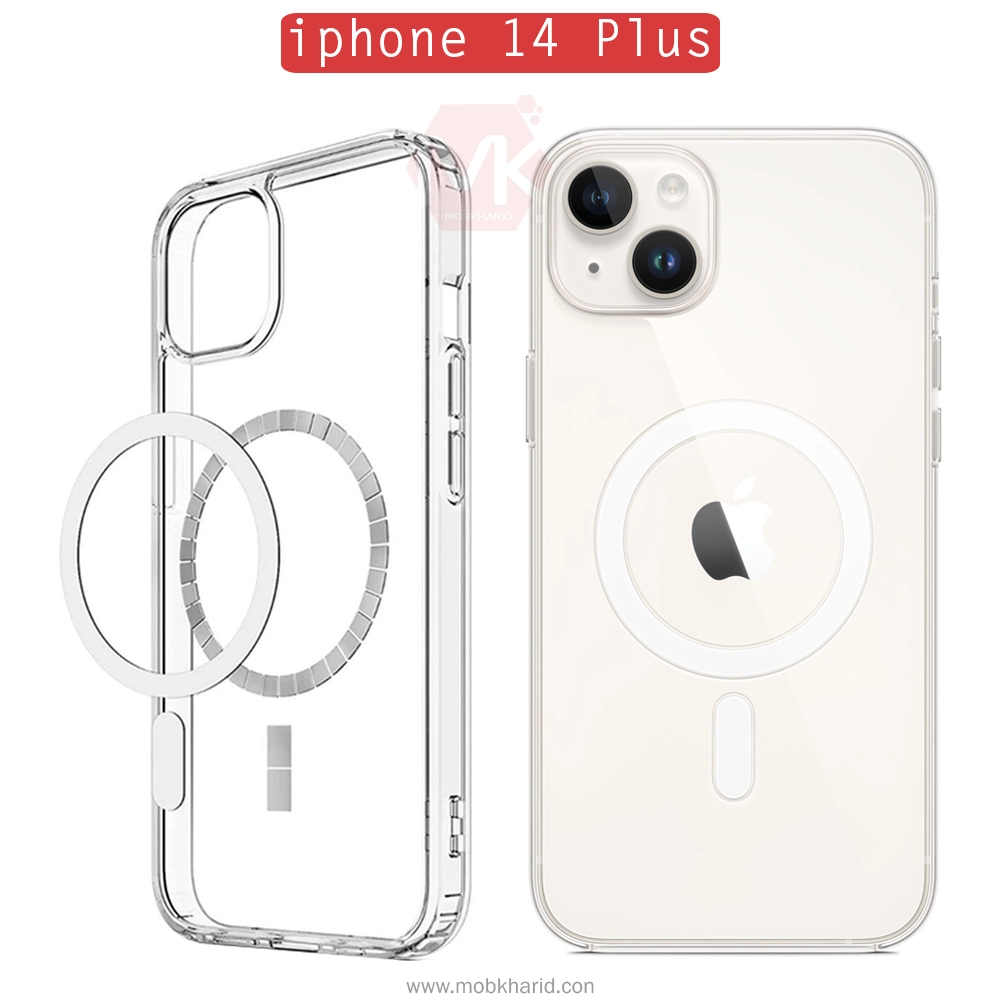 قاب مگ سیف دار Hybrid Clear Magsafe Case | iphone 14 Plus