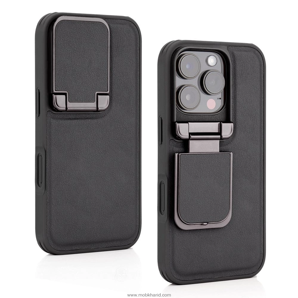 قاب محافظ ایفون Piblue Leather Stand Case | iphone 16 pro max