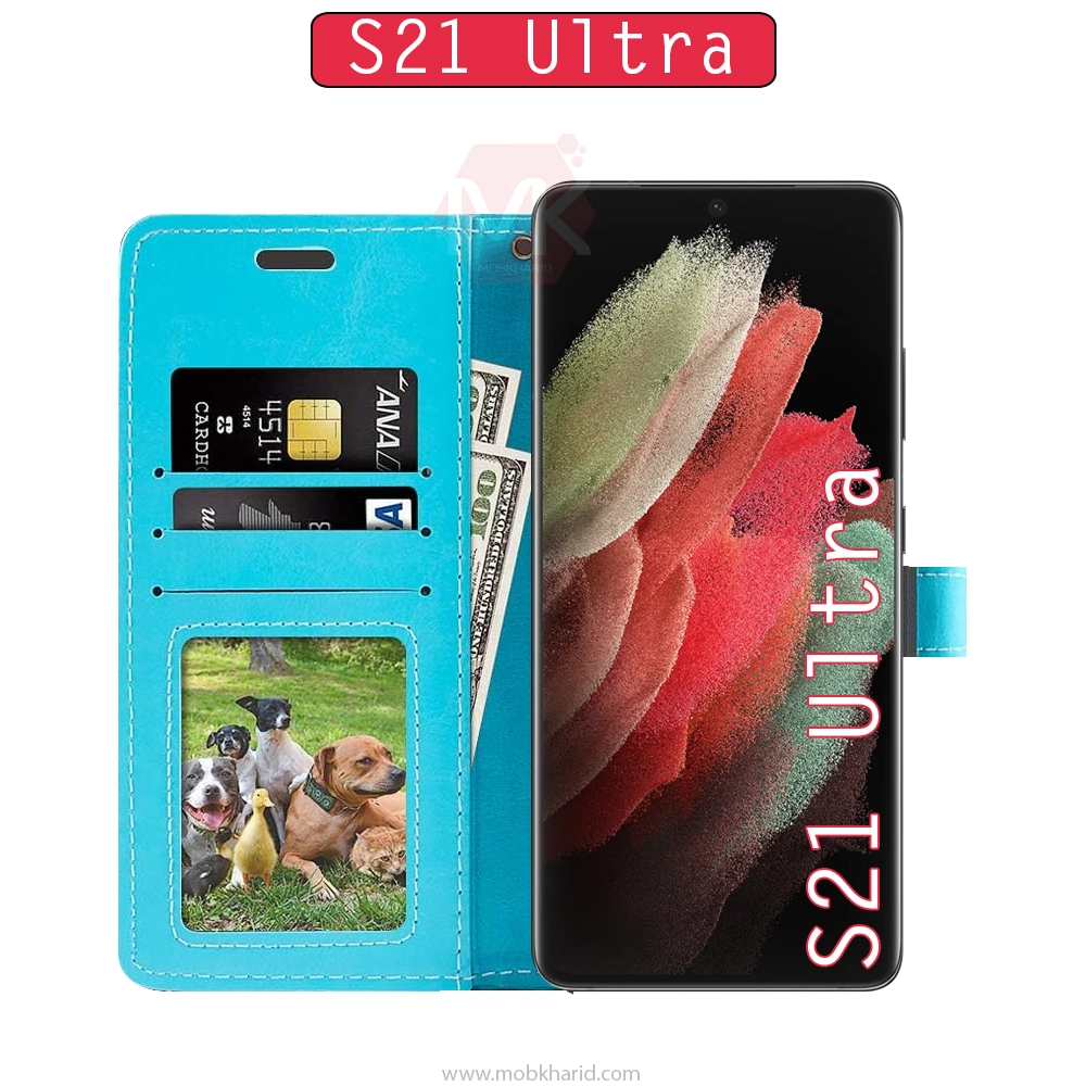 کیف محافظ سامسونگ Folio Magnetic Flip Leather Case | Galaxy S21 Ultra