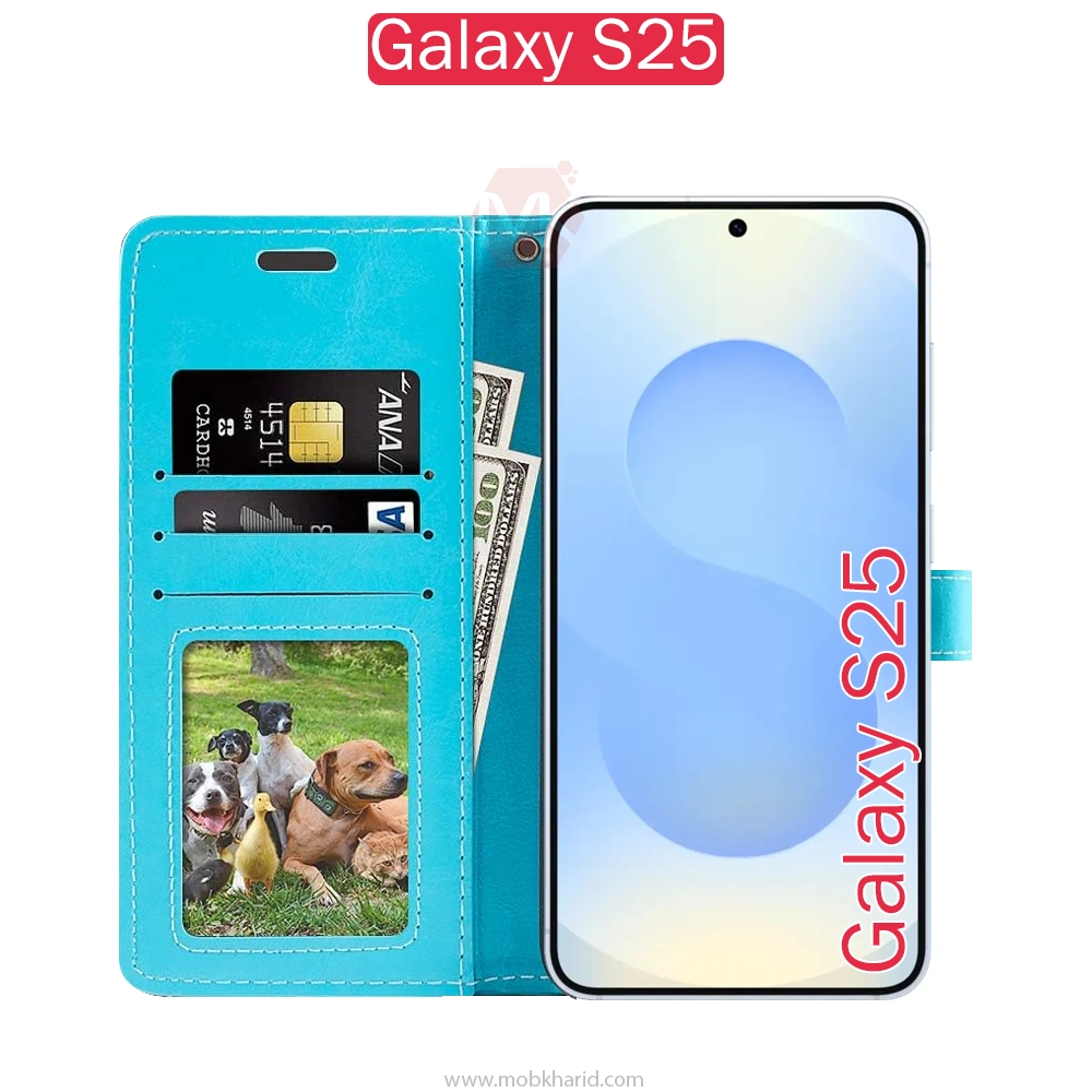 کیف محافظ Folio Magnetic Flip Leather Case | Samsung Galaxy S25