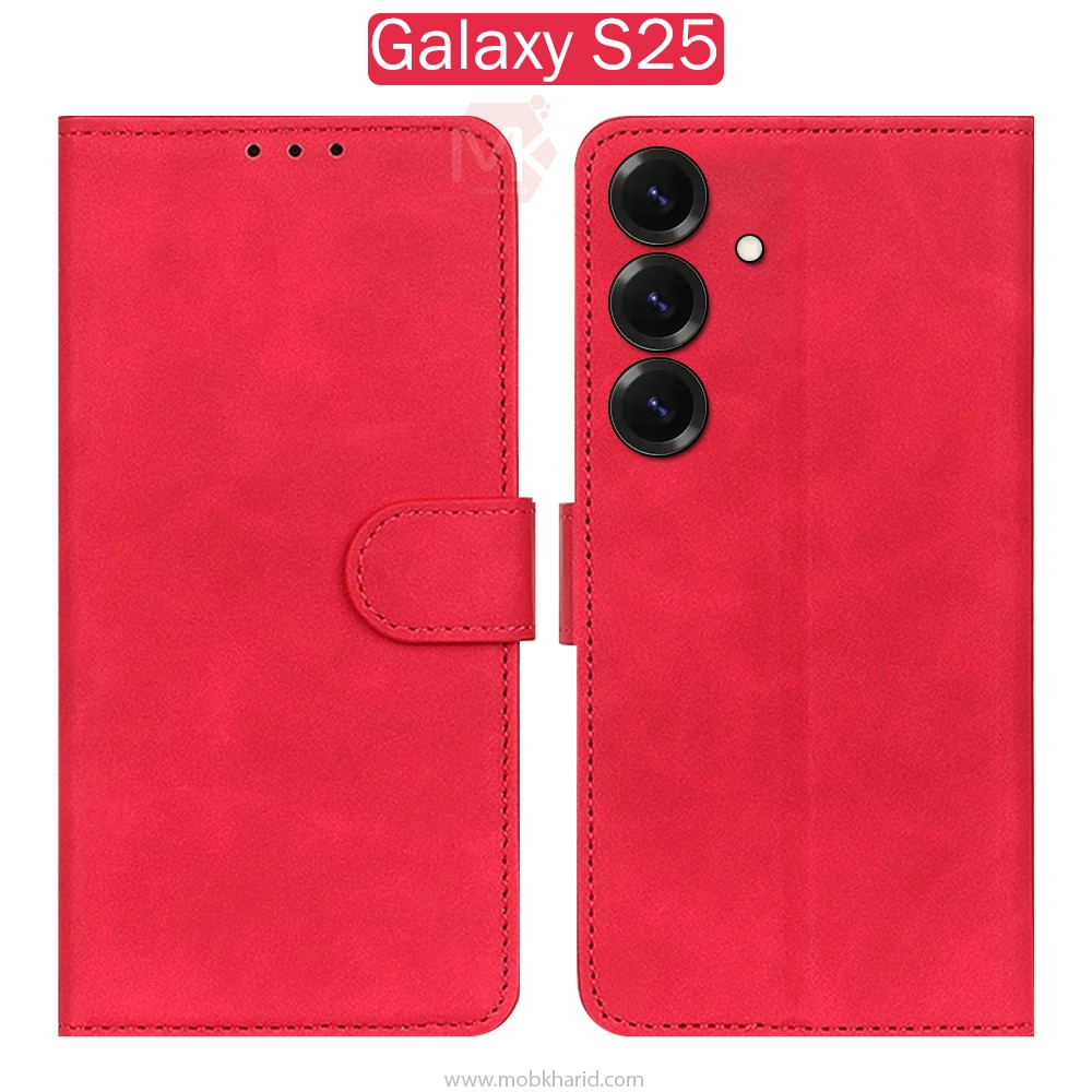 کیف محافظ Folio Magnetic Flip Leather Case | Samsung Galaxy S25