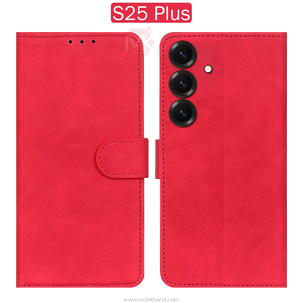 کیف محافظ سامسونگ Folio Magnetic Flip Leather Cover | Galaxy S25 Plus