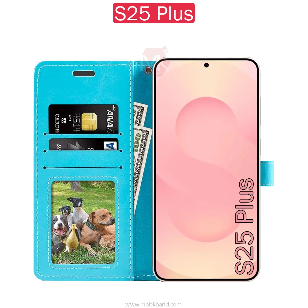 کیف محافظ سامسونگ Folio Magnetic Flip Leather Cover | Galaxy S25 Plus