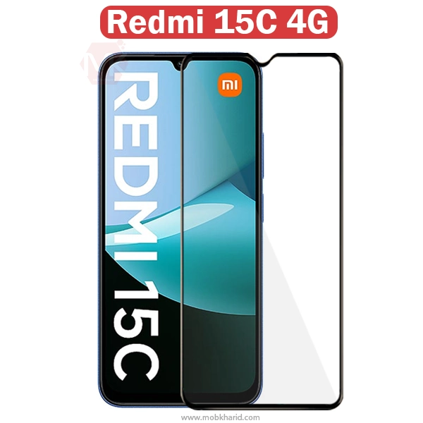 محافظ صفحه شیشه ای شیائومی Full Tempered Glass | Redmi 15C 4G